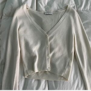 Babaton cropped cardigan size small 
off white/cream color.